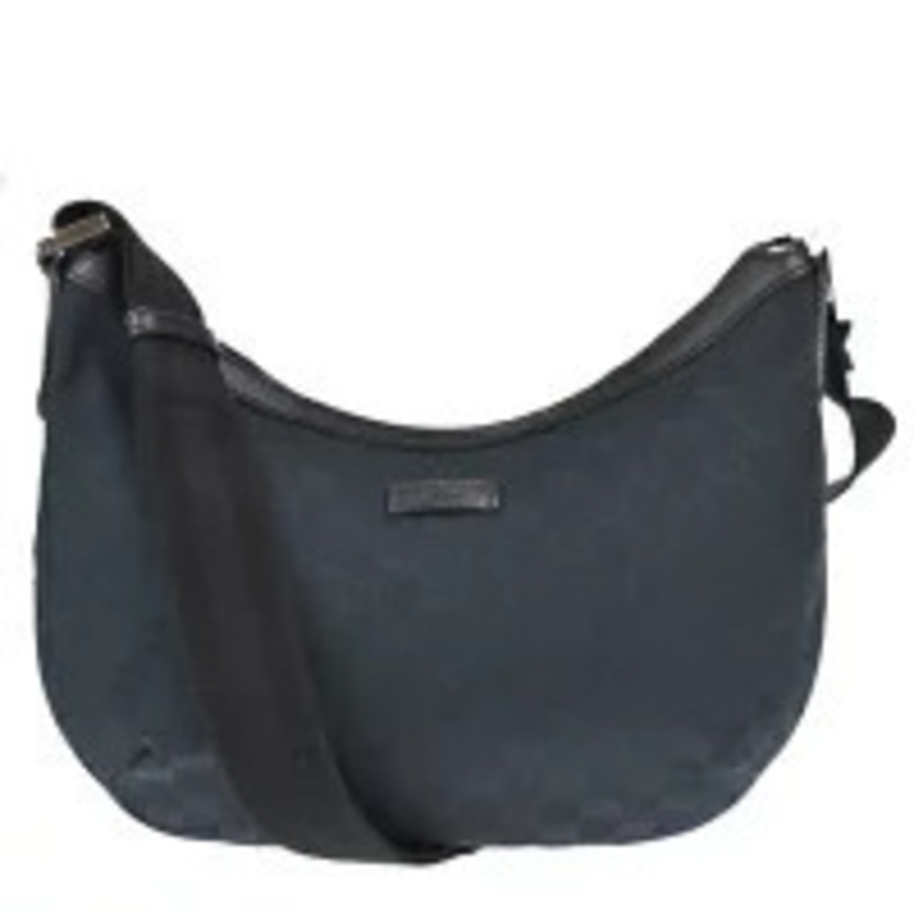 Gucci shoulder bag GG black canvas leather